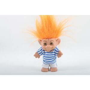 Sailor Troll Doll Russ Norfin Vintage Toy Plastic Orange Eyes Orange Hair